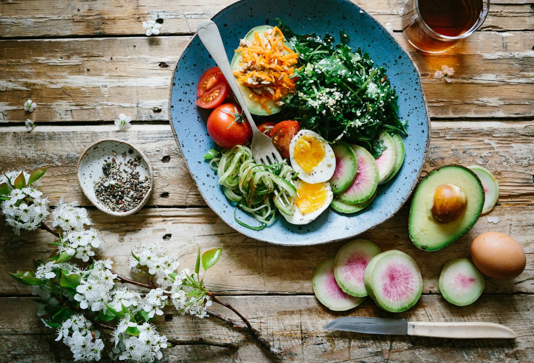 A meal with vegetables and other whole foods